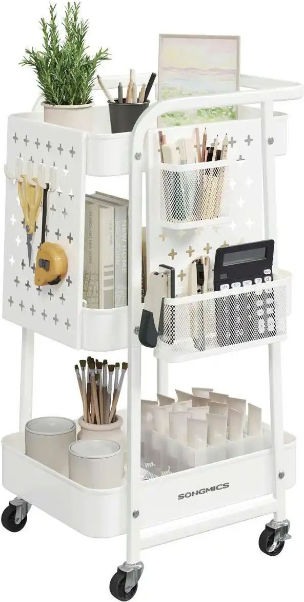 Beistelltisch ¦ weiß ¦ Maße (cm): B: 43,3 H: 73,9 Tische > Beistelltische > Beistelltische auf Rollen - Höffner