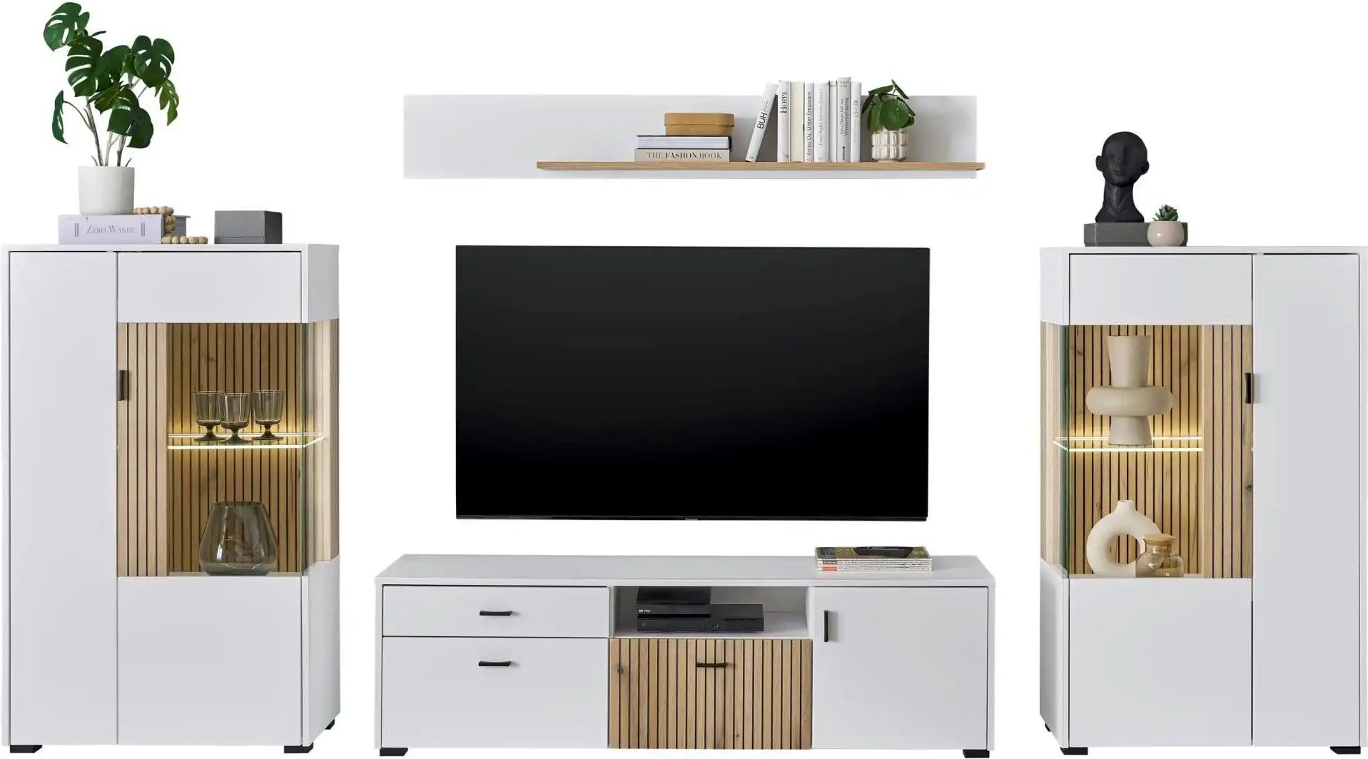 Wohnwand Hortuna ¦ weiß ¦ Maße (cm): B: 320 H: 180 T: 42.0 Kommoden & Sideboards > Wohnwände - Höffner