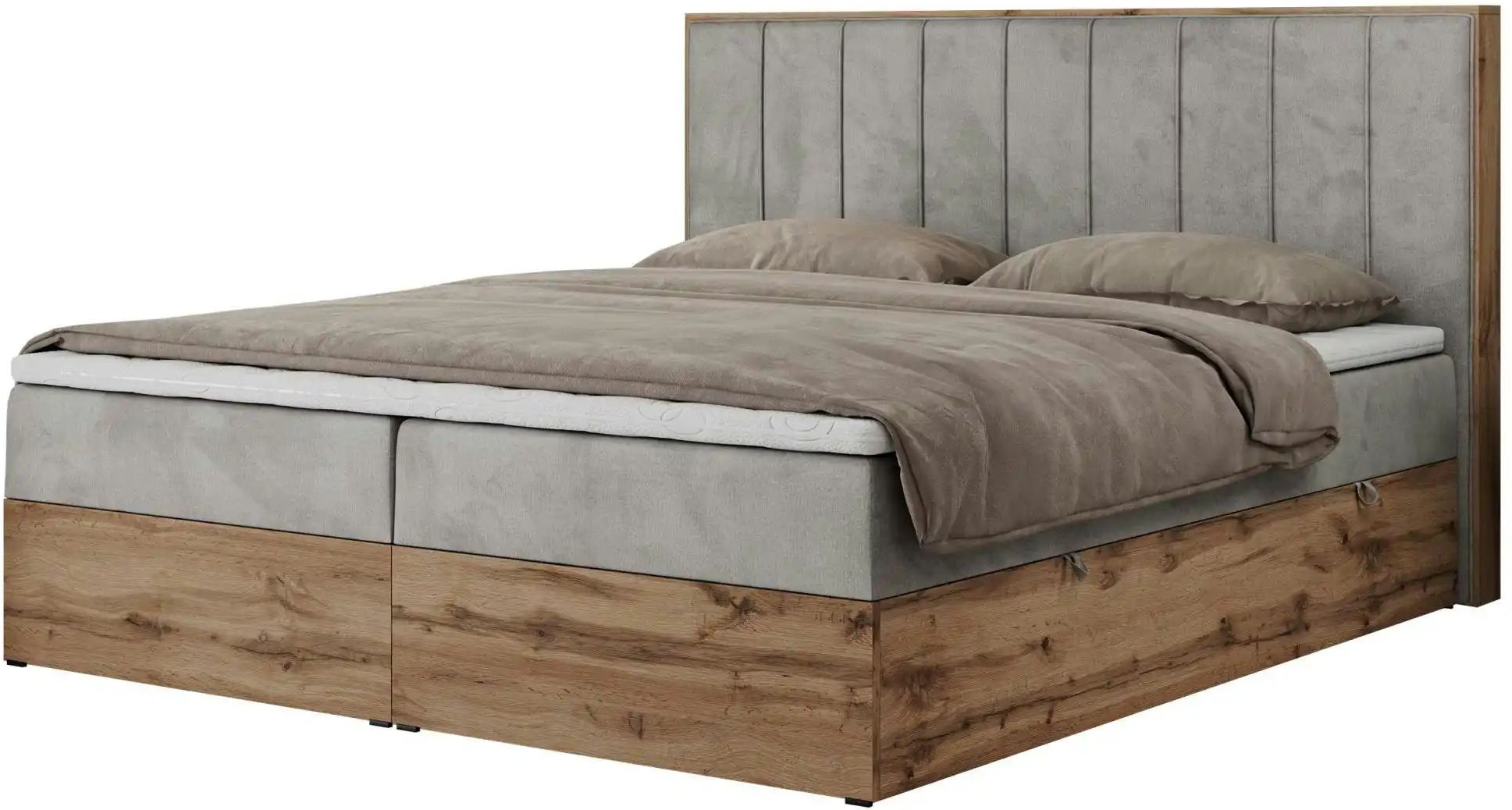 Thumbnail - Boxbett mit Bettkasten Bellissimo ¦ grau ¦ Maße (cm): B: 148 H: 115 Betten > Komfortbetten - Höffner