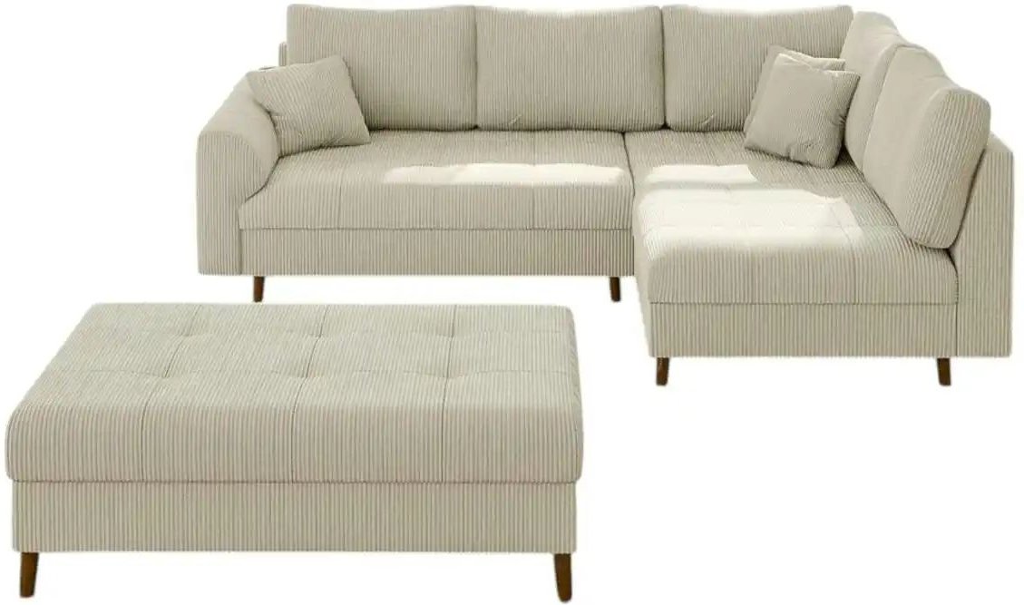 Ecksofa mit Hocker Maya ¦ beige ¦ Maße (cm): B: 231 H: 81 Polstermöbel > Sofas > Ecksofas - Höffner