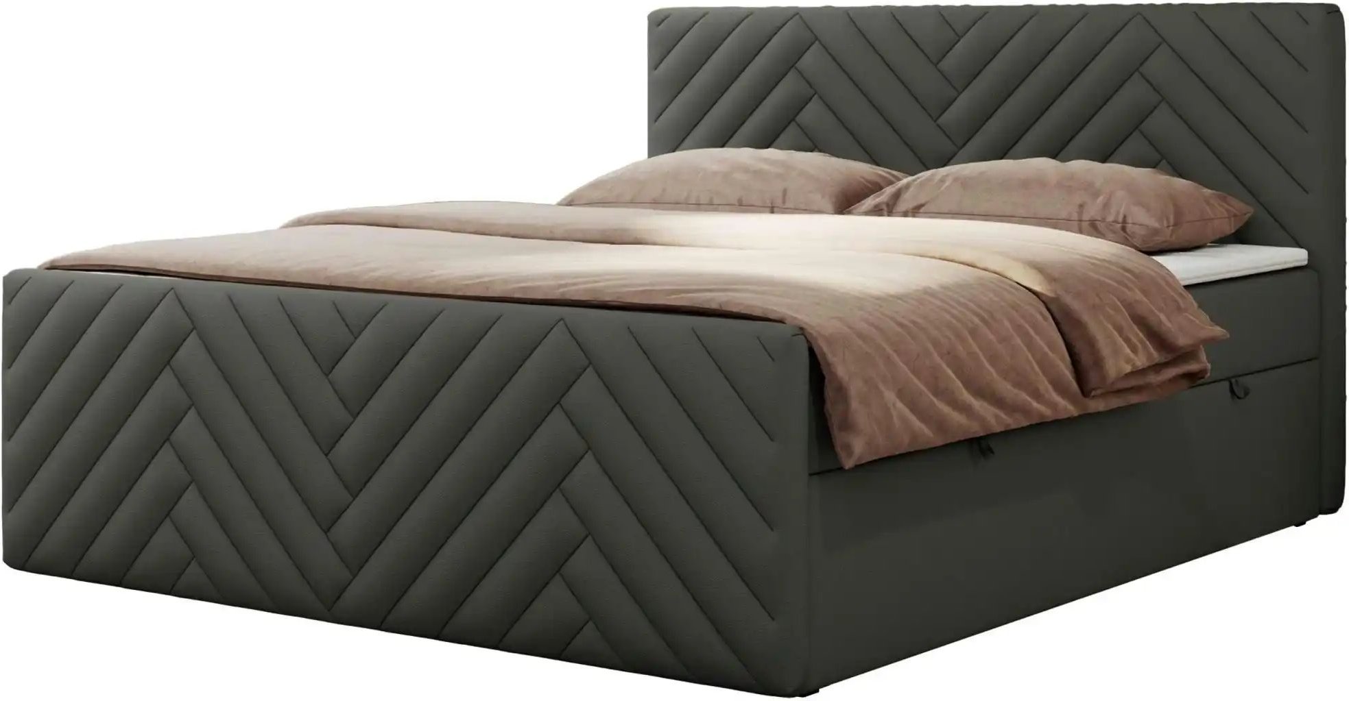 Boxbett mit Bettkasten Paris Duo ¦ grau ¦ Maße (cm): B: 141 H: 110 Betten > Komfortbetten - Höffner