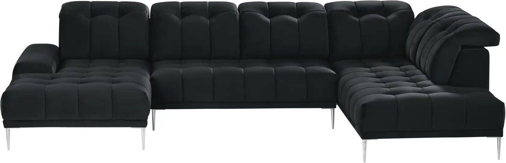 switch Wohnlandschaft aus Samt Grenada ¦ schwarz ¦ Maße (cm): B: 358 H: 107 T: 231.0 Polstermöbel > Sofas > Wohnlandscha...