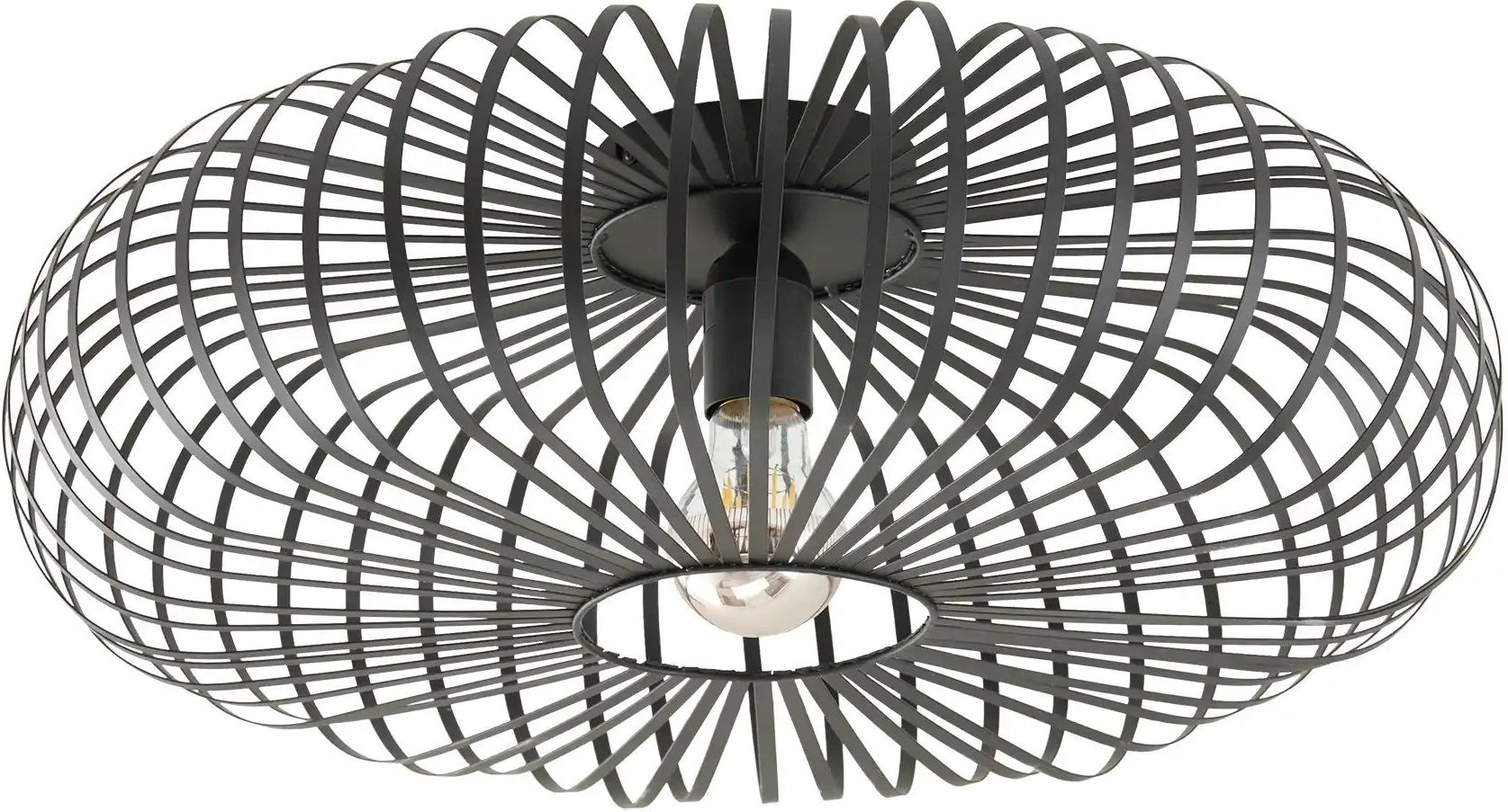 Trio Deckenleuchte 1-flammig Metall schwarz ´groß` ¦ schwarz ¦ Maße (cm): H: 18 Ø: 50 Lampen & Leuchten > Deckenleu...