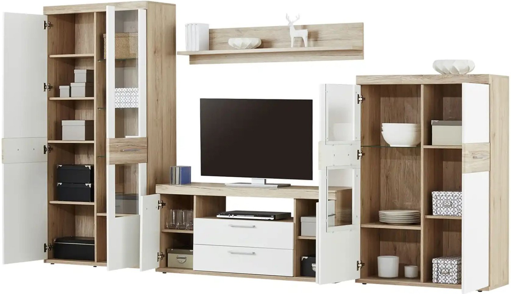 uno Wohnwand Patryk ¦ weiß ¦ Maße (cm): B: 315 H: 187 T: 45.0 Kommoden & Sideboards > Wohnwände - Höffner