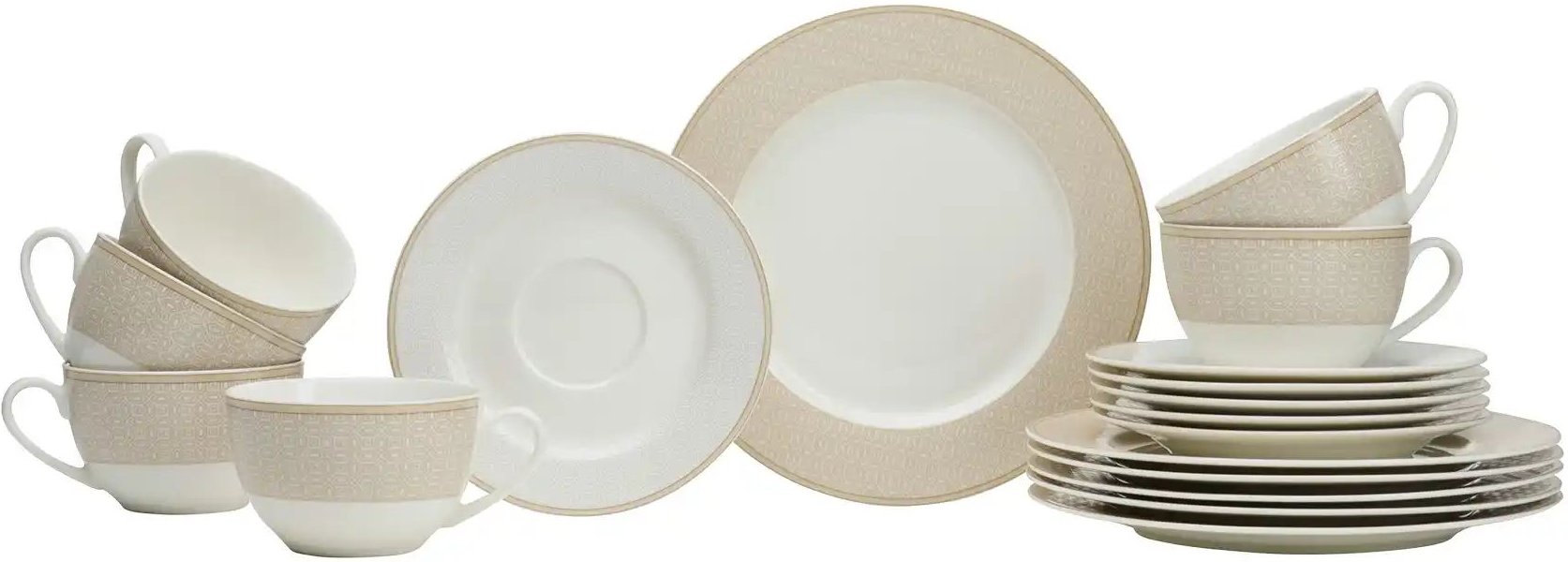 Ritzenhoff & Breker Kaffeeservice 18-teilig GEO ¦ beige ¦ Porzellan Geschirr > Geschirrsets > Kaffeeservice - Höffner