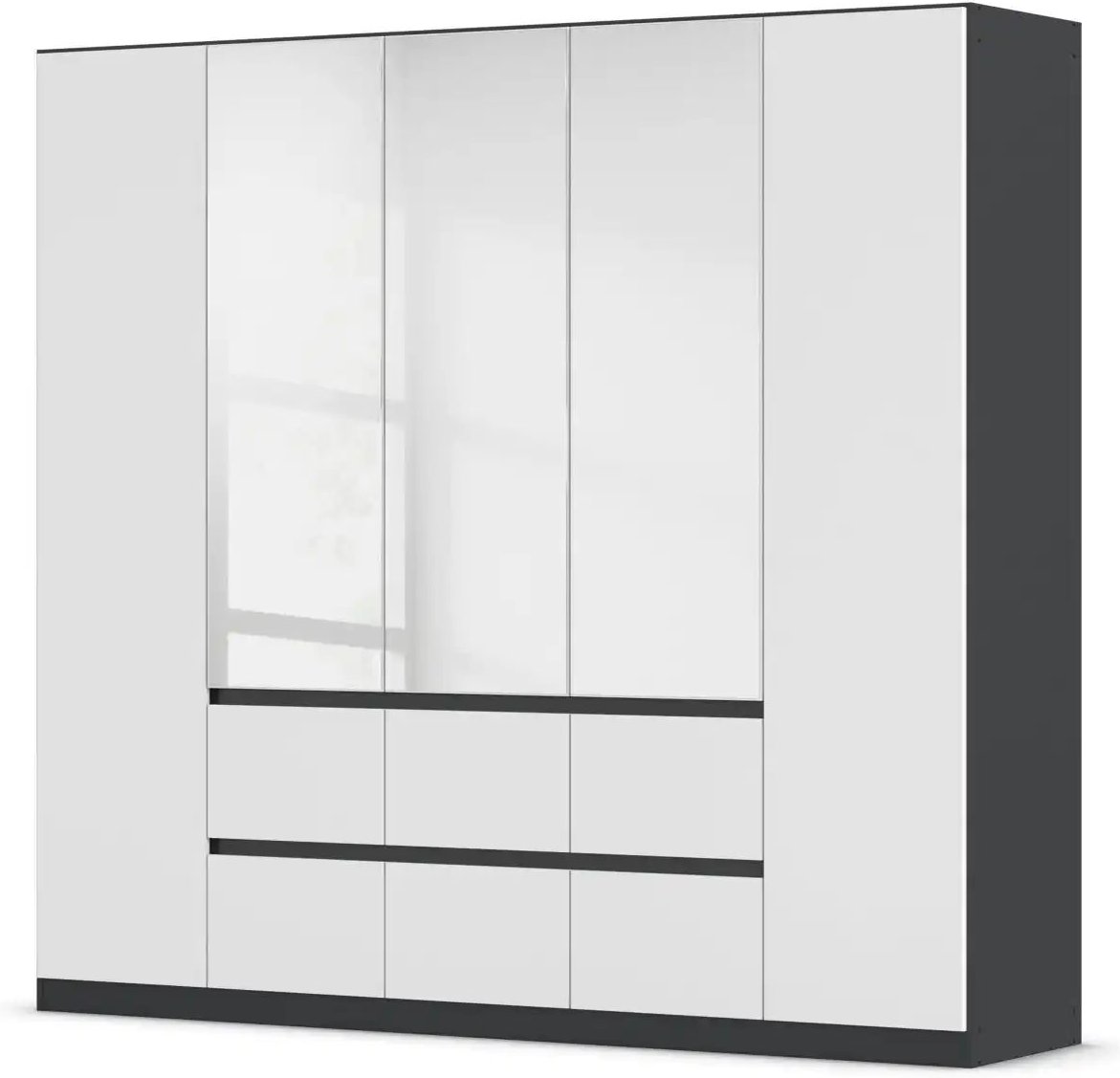 Drehtürenschrank Wigan ¦ grau ¦ Maße (cm): B: 226 H: 210 Schränke > Kleiderschränke > Drehtürenschränke - Höffner