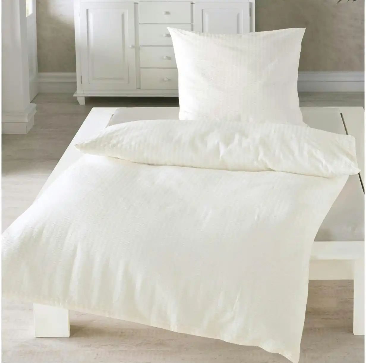 Thumbnail - Bierbaum Seersucker Bettwäsche ¦ weiß ¦ Maße (cm): B: 155 H: 1 Bettwaren > Bettwäsche > Bettwäsche ganzjährig - Höffne...