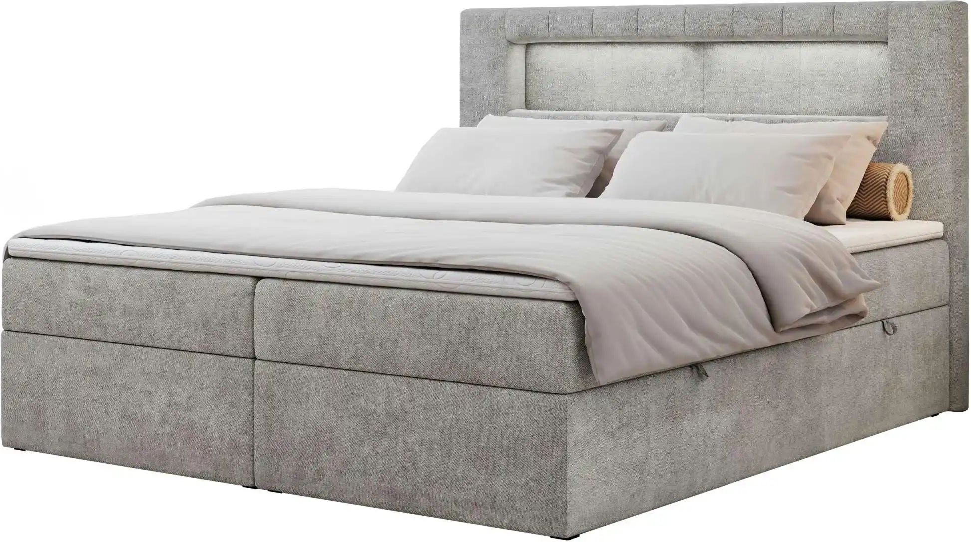 Boxbett mit Bettkasten Gold 5 ¦ grau ¦ Maße (cm): B: 140 H: 103 Betten > Komfortbetten - Höffner
