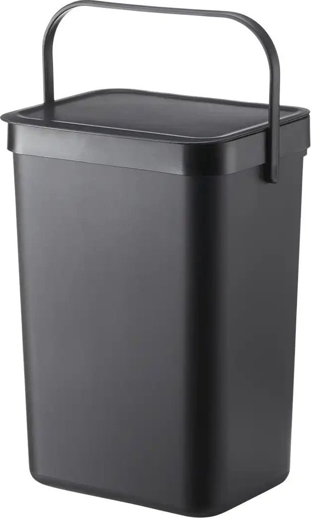 KHG Abfalleimer 12L mit Henkel ¦ schwarz ¦ Kunststoff ¦ Maße (cm): B: 25 H: 35 T: 19.5 Küchenzubehör & Helfer > Abfall...