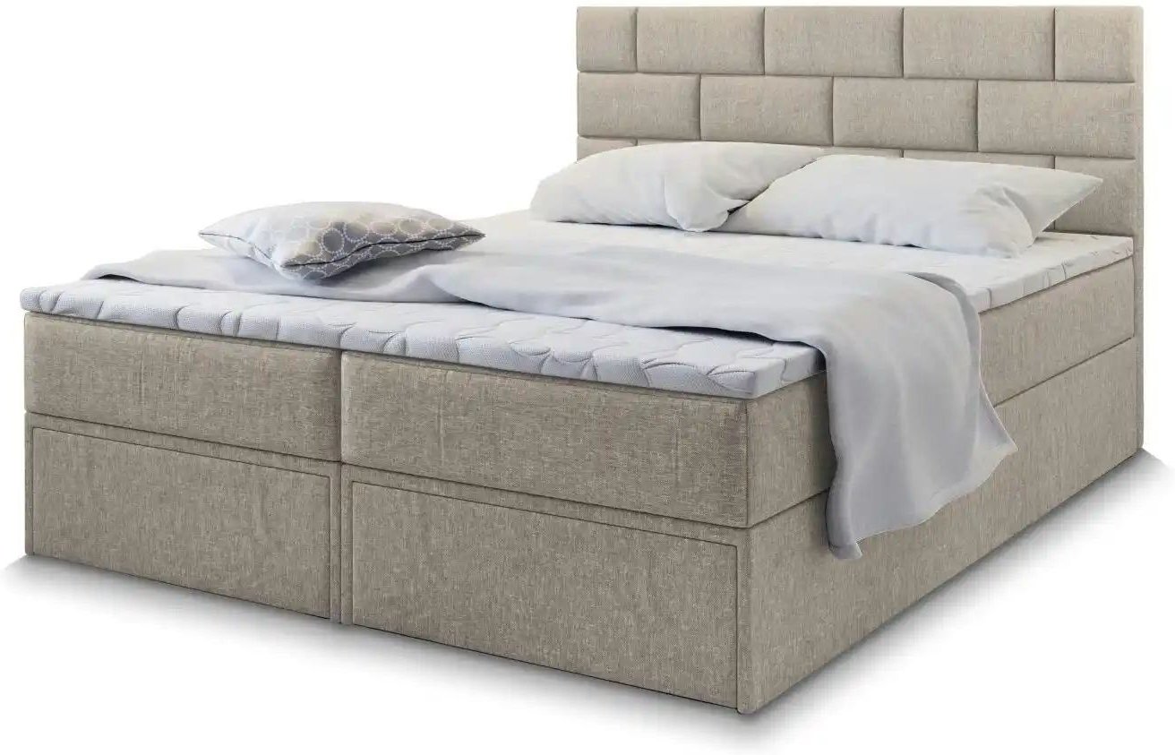 MASSENO Boxbett mit Bettkasten und 2 Schubladen Arinos ¦ beige ¦ Maße (cm): B: 180 H: 98 Betten > Polsterbetten - Höffne...