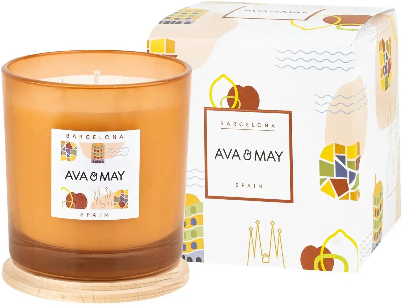 Duftkerze im Glas Barcelona AVA & MAY ¦ orange ¦ Glas,Wachs ¦ Maße (cm): H: 12,5 Ø: 12 Accessoires > Kerzen & Kerzenst...