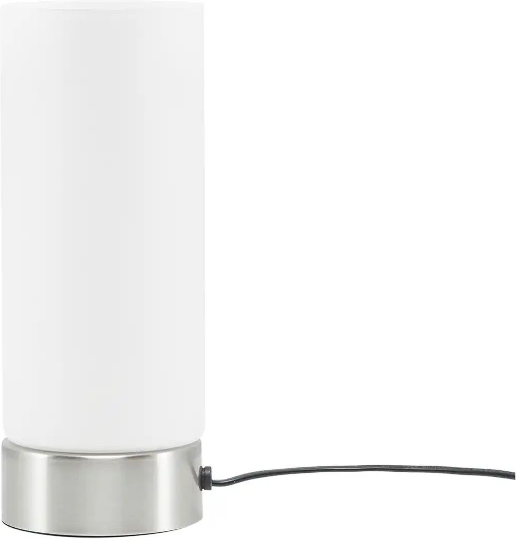 Thumbnail - KHG Tischleuchte 1-flammig Zylinderform Glas weiß ¦ silber ¦ Maße (cm): H: 25,5 Ø: 10 Lampen & Leuchten > Tischlamp...