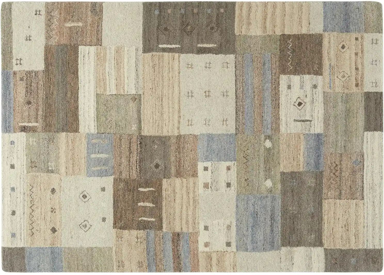 Kurzflorteppich Uvita Noir ¦ mehrfarbig ¦ Wolle ¦ Maße (cm): B: 90 Teppiche > Naturteppiche - Höffner