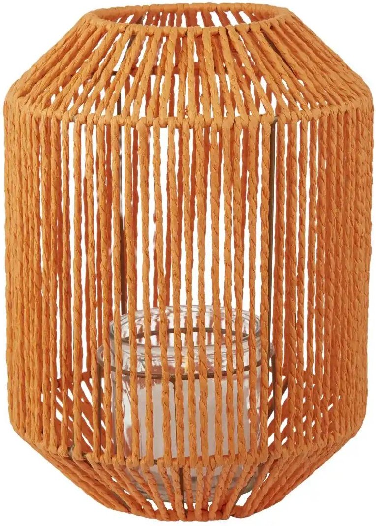 HOME STORY Laterne ¦ orange ¦ Metall,Glas,Papier ¦ Maße (cm): H: 30 Ø: 22 Accessoires > Kerzen & Kerzenständer - Höff...