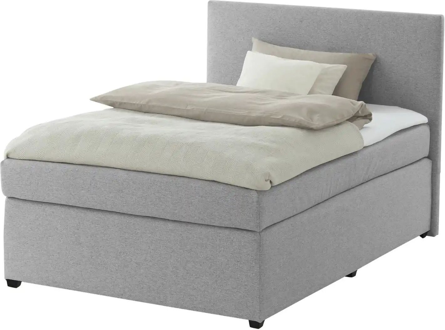 Boxspringbett mit Matratze und Topper H3 Duke ¦ grau ¦ Maße (cm): B: 97 H: 104 Betten > Boxspringbetten - Höffner