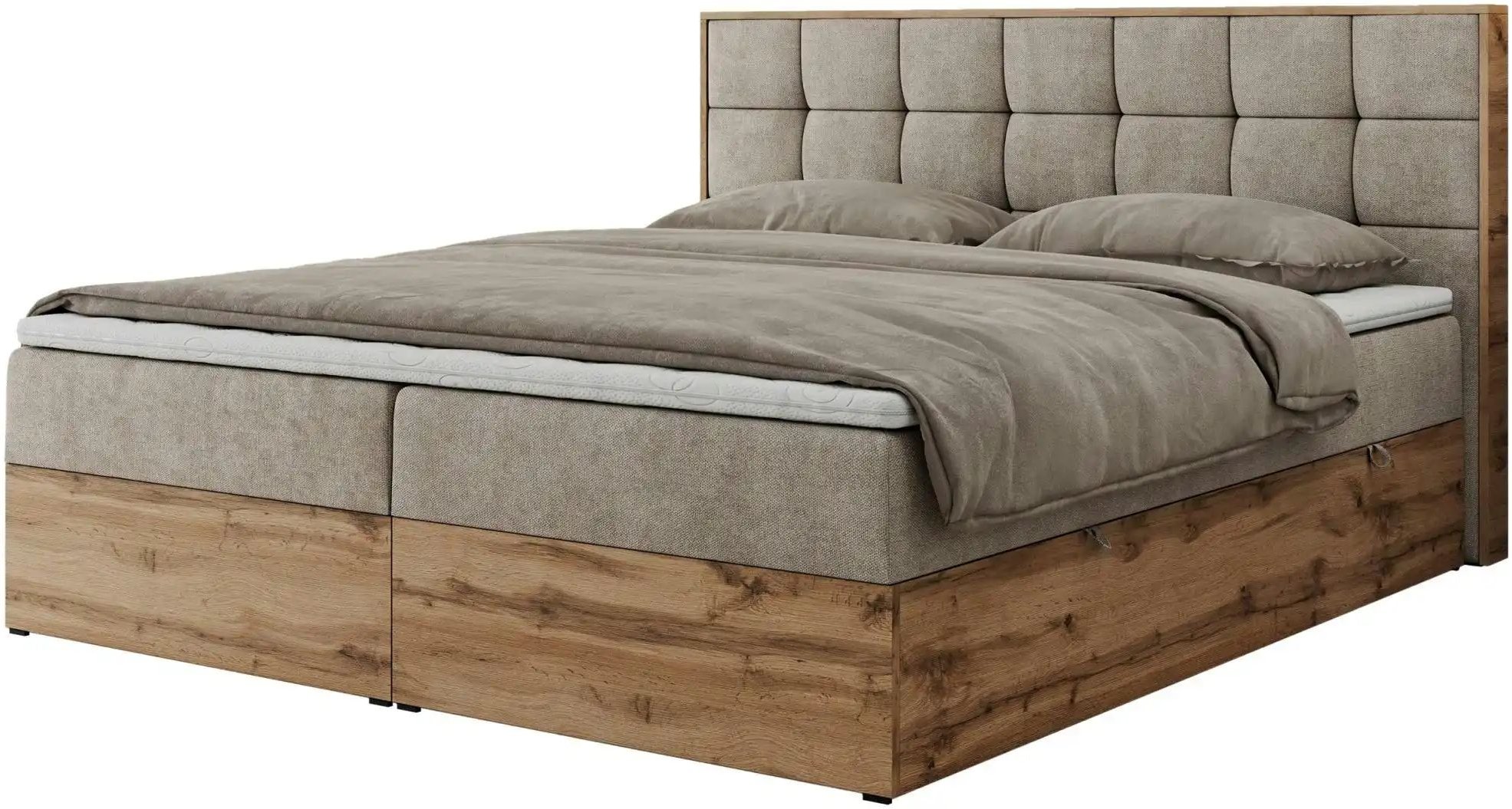 Thumbnail - Boxbett mit Bettkasten Albero 1 ¦ beige ¦ Maße (cm): B: 148 H: 104 Betten > Komfortbetten - Höffner
