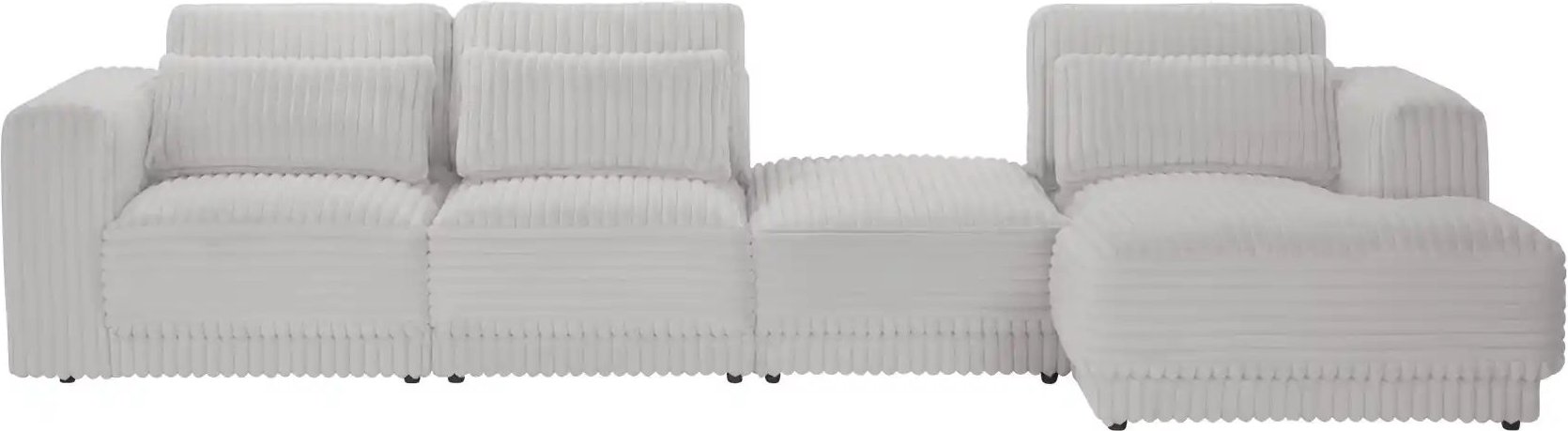 switch Ecksofa in modernem Breitcord Torrino ¦ grau ¦ Maße (cm): B: 372 H: 95 T: 173.0 Polstermöbel > Sofas > Ecksofas -...