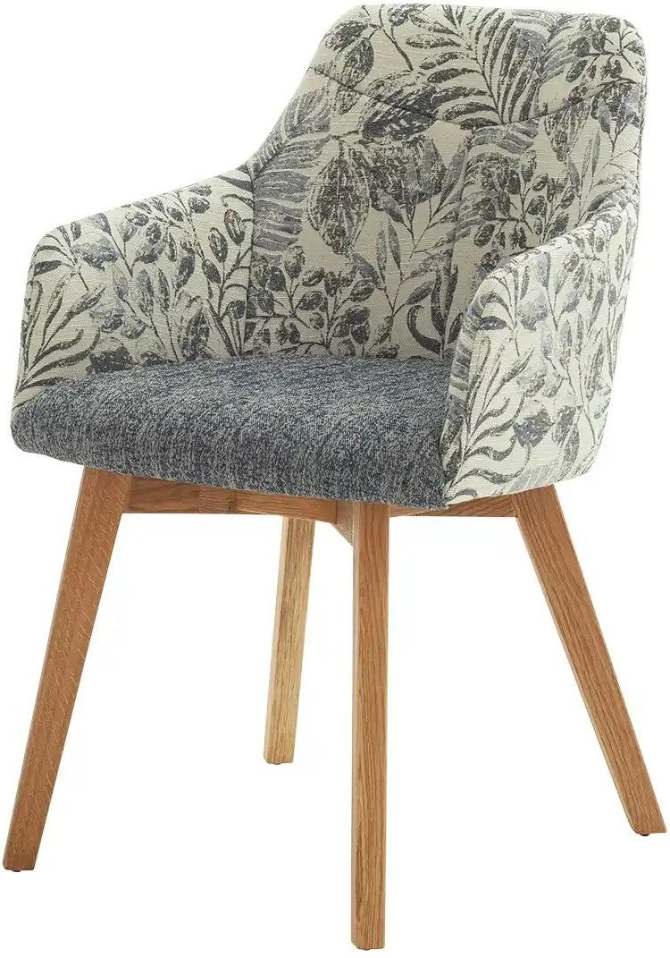 Woodford Armlehnstuhl mit Bezugskombi Mabora ¦ blau ¦ Maße (cm): B: 58 H: 83 T: 57.0 Stühle > Esszimmerstühle > Esszimme...