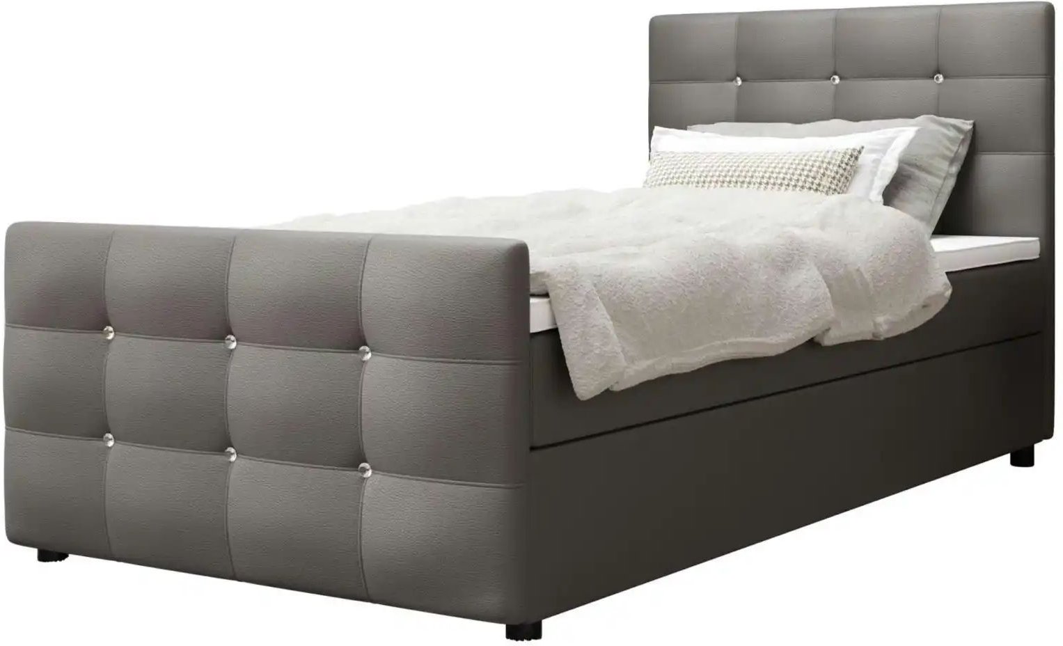 Boxbett mit Stauraum Matratze H3 und Topper Kleo ¦ grau ¦ Maße (cm): B: 90 H: 105 Betten > Komfortbetten - Höffner