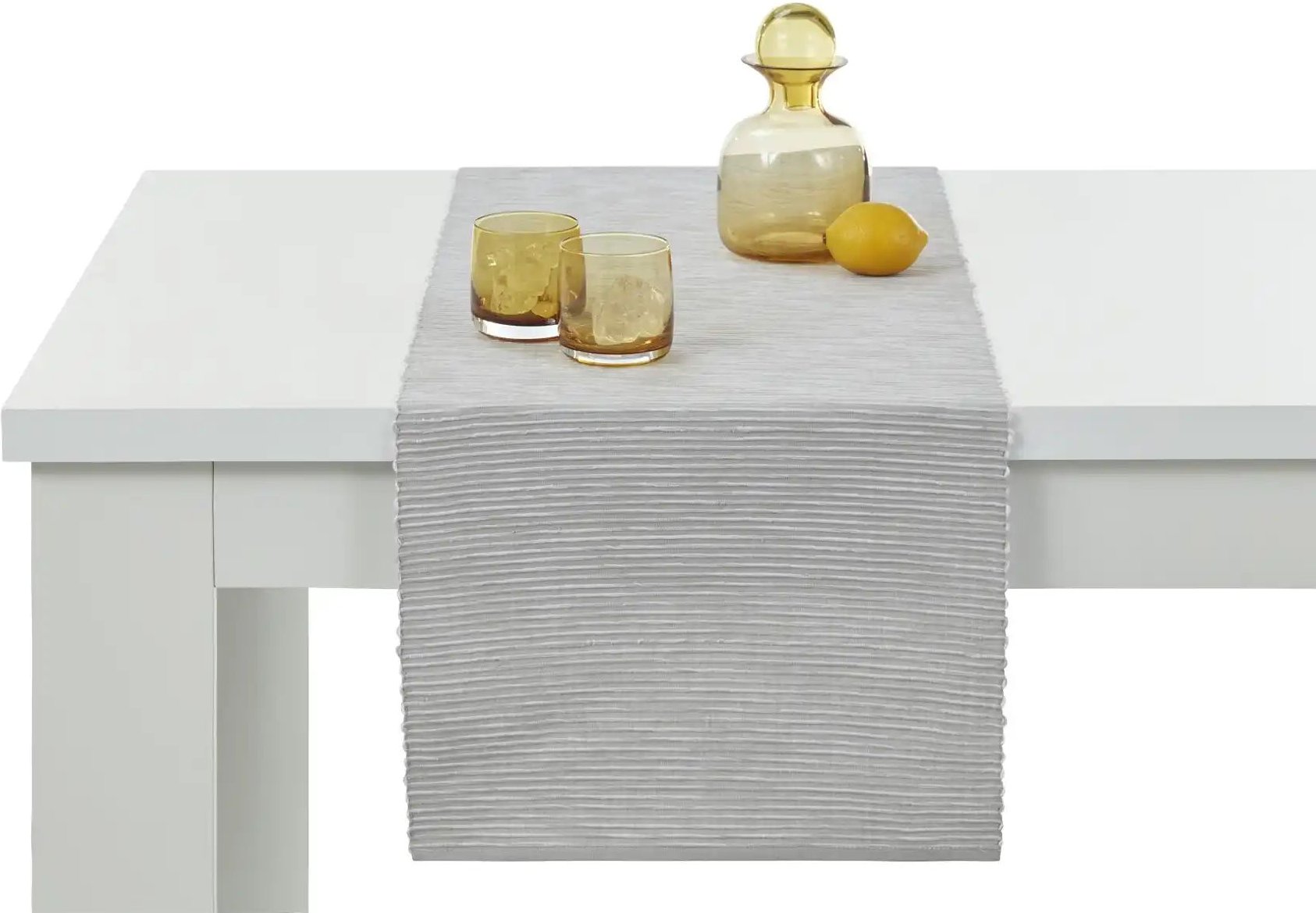 HOME STORY Tischläufer Greta ¦ silber ¦ 100% Baumwolle ¦ Maße (cm): B: 40 Tischwäsche & Küchentextilien > Tischläufer -...