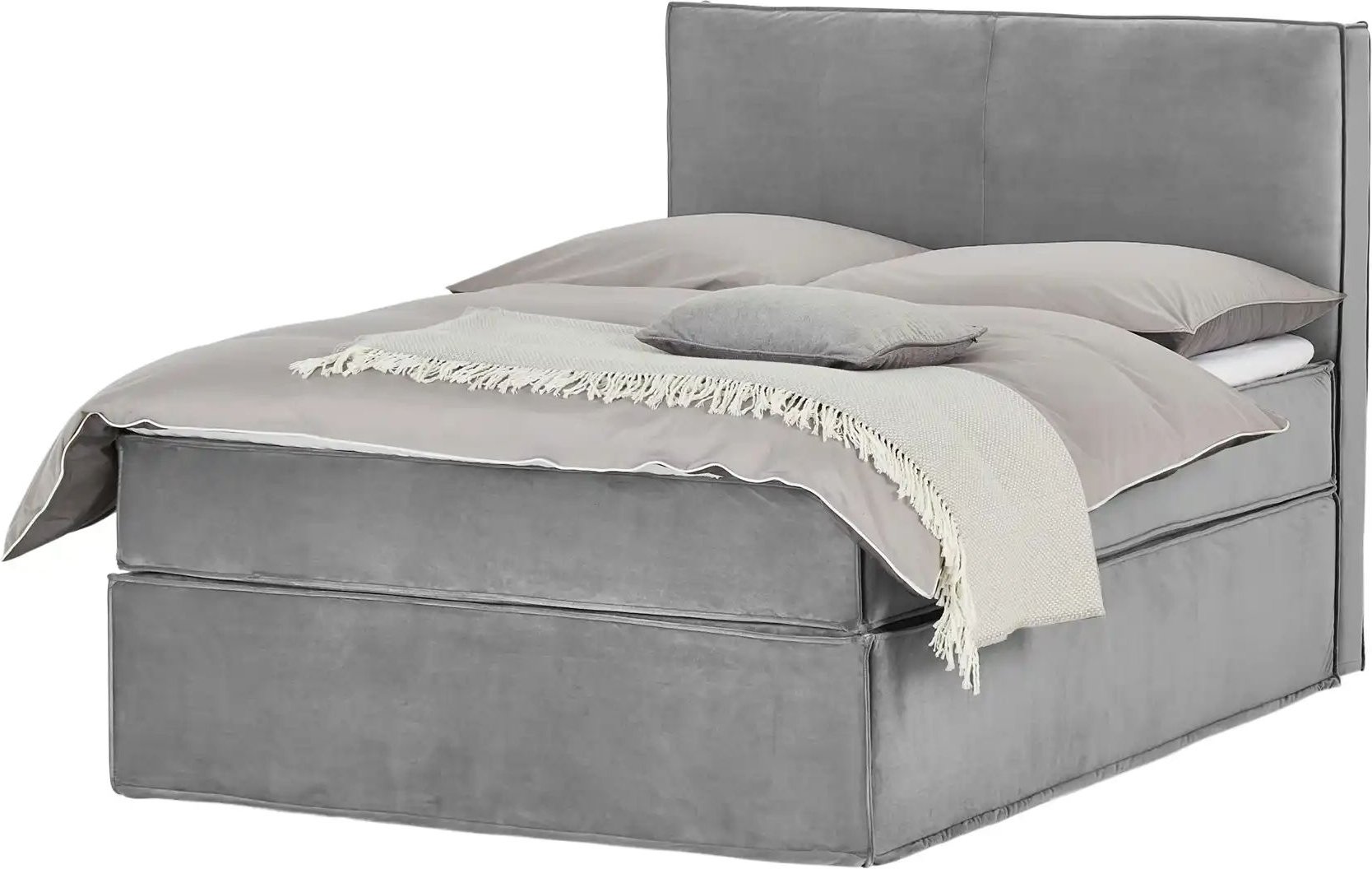 Boxi Boxspringbett 140 x 200 cm mit trendigem Keder Boxi Urban ¦ grau ¦ Maße (cm): B: 140 H: 125 Betten > Boxspringbette...