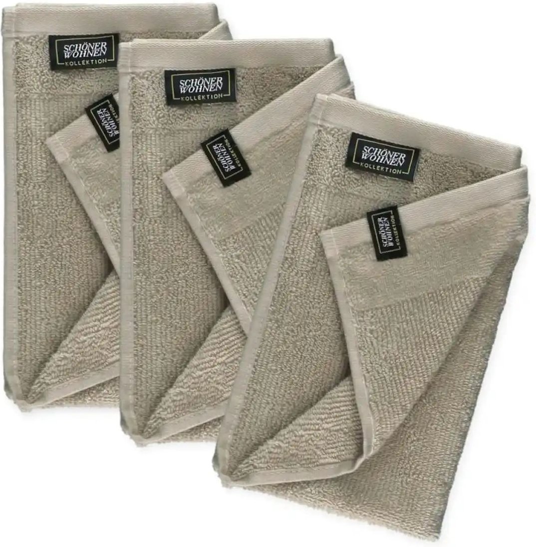 Thumbnail - SCHÖNER WOHNEN Kollektion Gästehandtuch 3er-Set ¦ creme ¦ Maße (cm): B: 30 H: 1,3 Badtextilien > Handtücher & Badetüch...