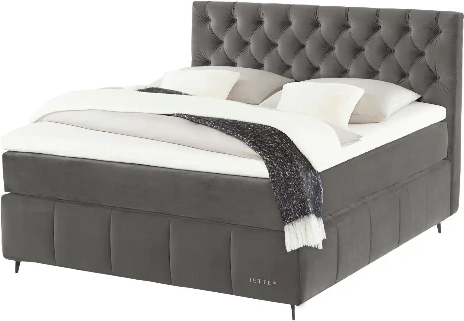 Jette Home Boxspringbett Jette Glam ¦ grau ¦ Maße (cm): B: 202 H: 132,5 Betten > Boxspringbetten - Höffner