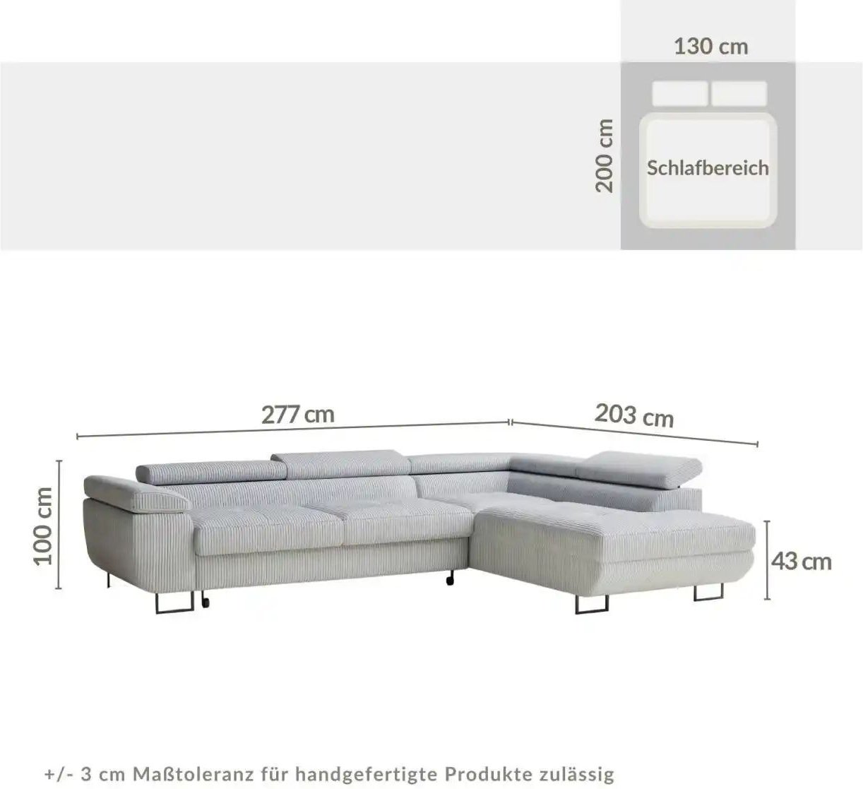 Ecksofa Conrad ¦ beige ¦ Maße (cm): B: 277 H: 100 Polstermöbel > Sofas > Ecksofas - Höffner
