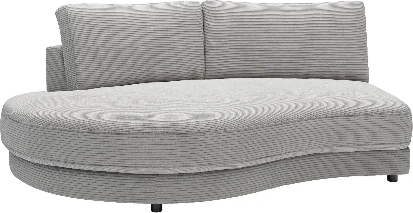 Jette Home Element Abschluss rund links in Cord Sila ¦ grau ¦ Maße (cm): B: 205 H: 85 T: 166.0 Polstermöbel > Sofas > Mo...