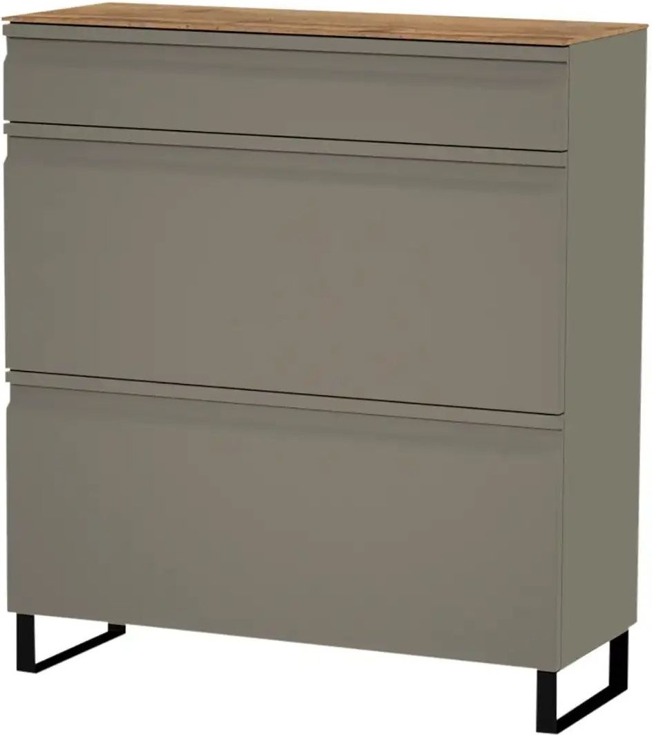 Wohnwert Schuhschrank Leo ¦ grau ¦ Maße (cm): B: 94 H: 104 T: 36.0 Garderoben & Kleiderstangen > Garderoben Schuhschrän...