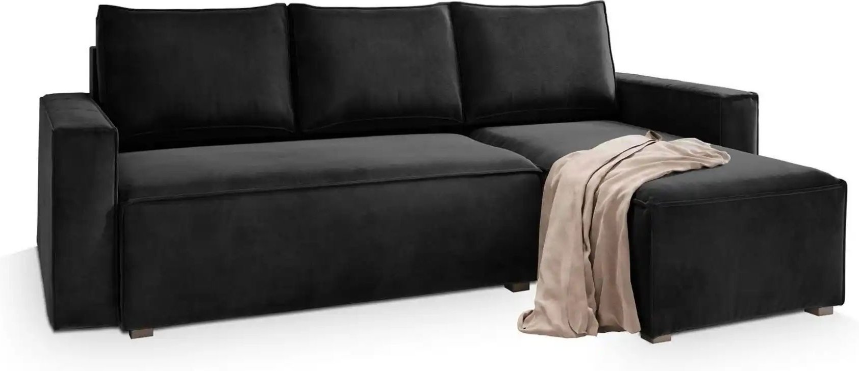 MASSENO Ecksofa mit Schlaffunktion Siles ¦ schwarz ¦ Maße (cm): B: 230 H: 85 Polstermöbel > Sofas > 3-Sitzer - Höffner
