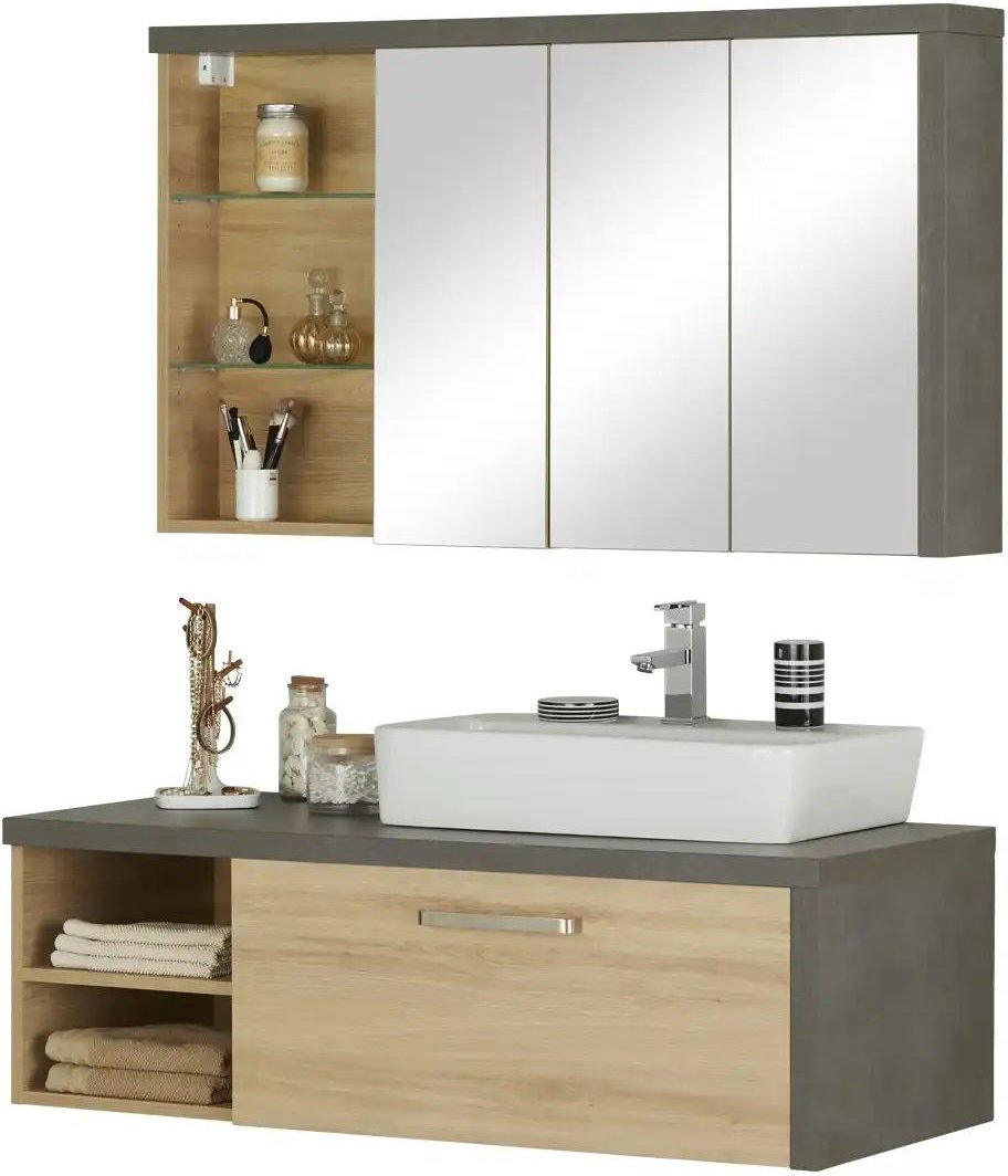 Badkombination Balksee ¦ holzfarben ¦ Maße (cm): B: 123 Schränke > Badschränke > Komplett-Badkombinationen - Höffner