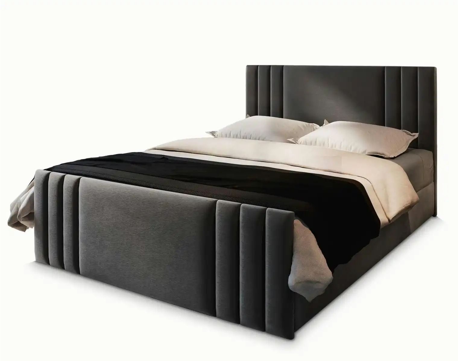 MASSENO Boxbett mit Bettkasten Kanes ¦ grau ¦ Maße (cm): B: 180 H: 98 Betten > Polsterbetten - Höffner