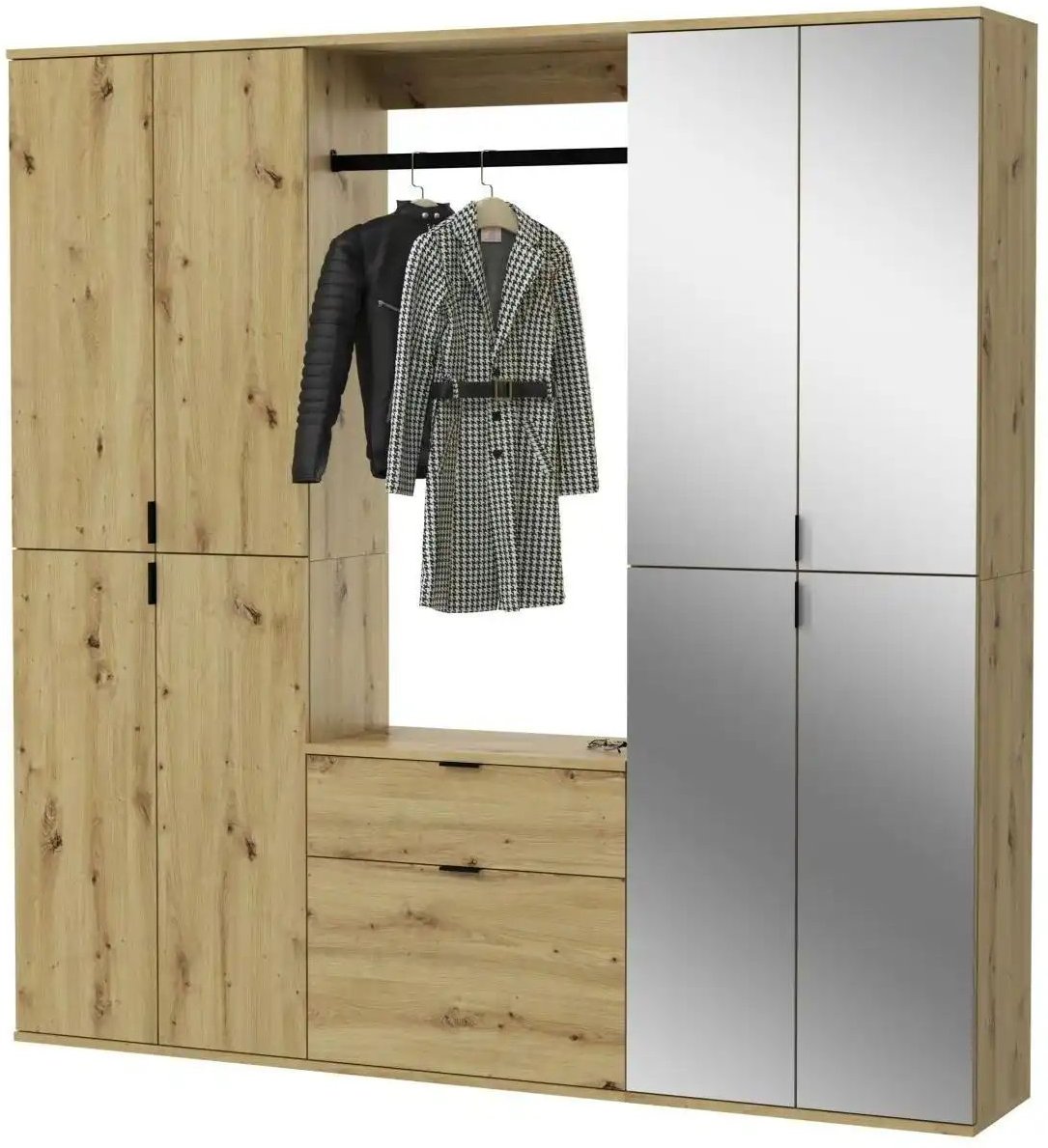 Garderoben-Set Project X ¦ holzfarben ¦ Maße (cm): B: 183 H: 193 T: 34.0 Garderoben & Kleiderstangen > Garderobensystem...