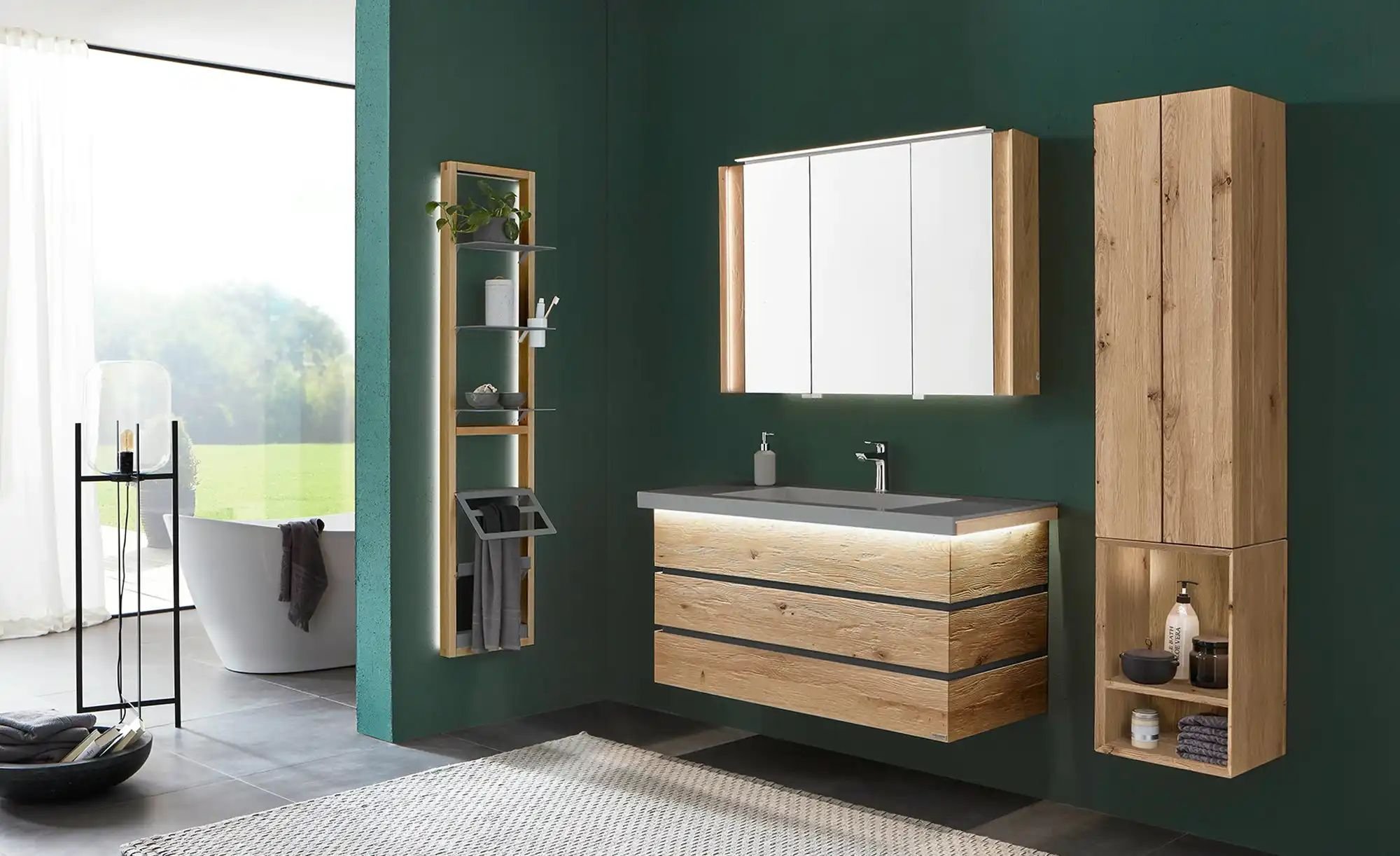 Hochschrank Fresh ¦ holzfarben ¦ Maße (cm): B: 38,4 H: 172,8 T: 33.1 Schränke > Badschränke > Bad-Hochschränke - Höffne...