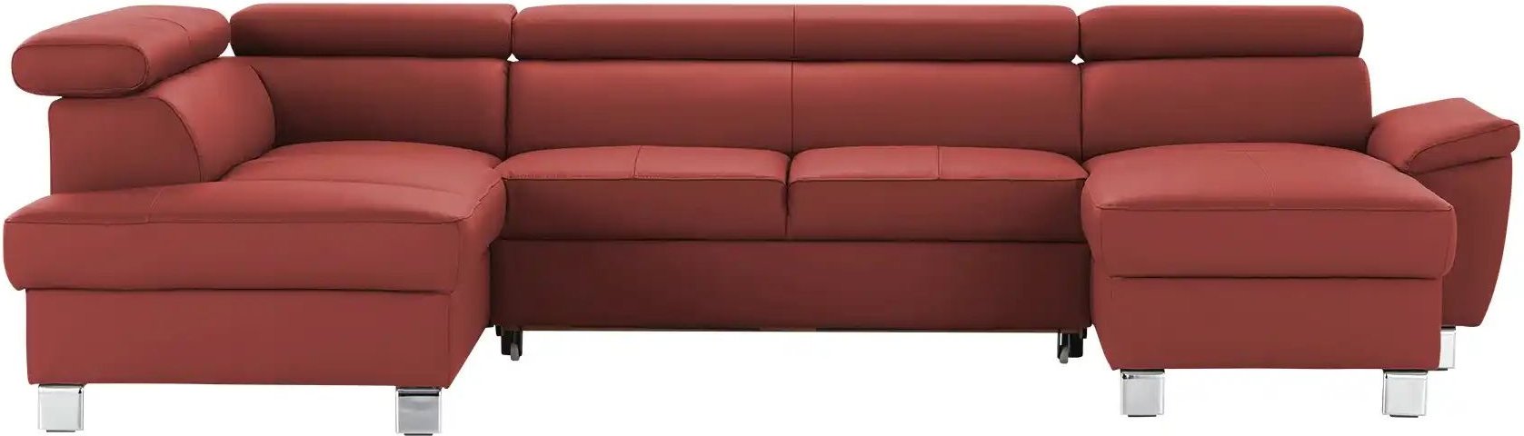 uno Wohnlandschaft aus Echtleder Avola ¦ rot ¦ Maße (cm): B: 315 H: 90 T: 208.0 Polstermöbel > Sofas > Schlafsofas - Höf...