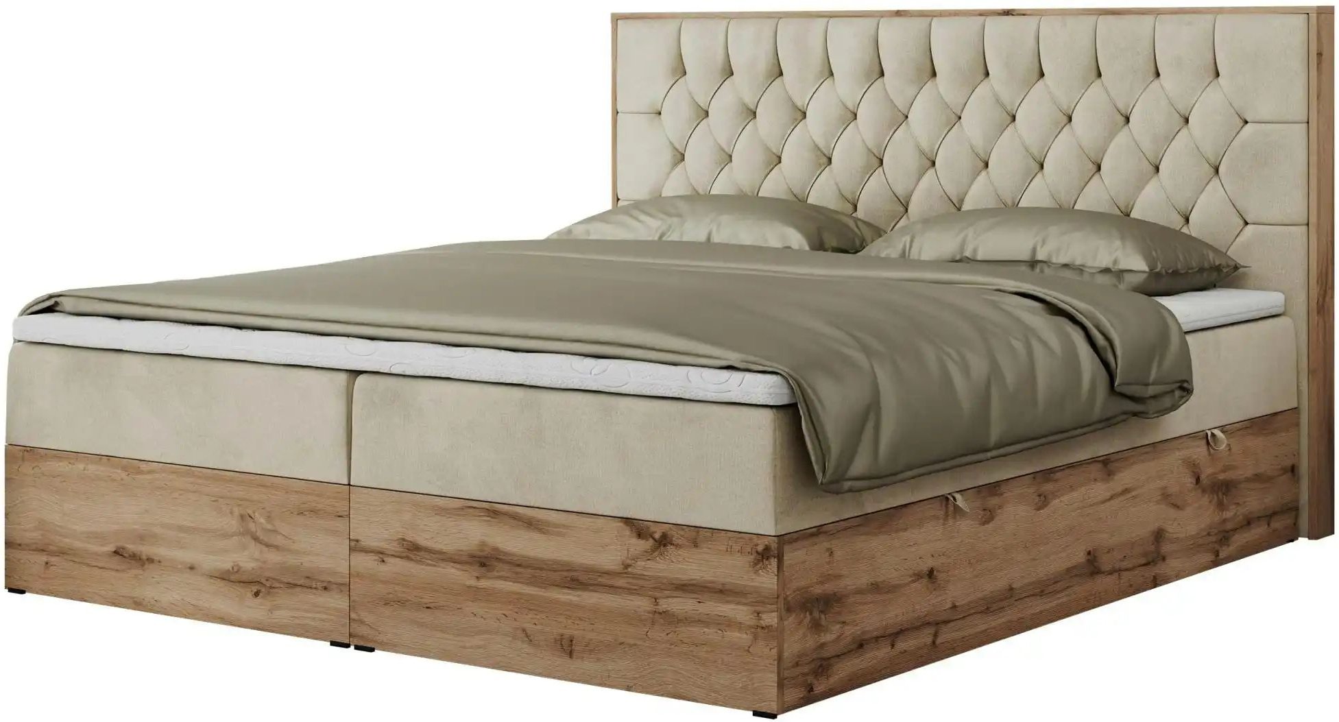 Boxbett mit Bettkasten Amore ¦ beige ¦ Maße (cm): B: 208 H: 115 Betten > Komfortbetten - Höffner