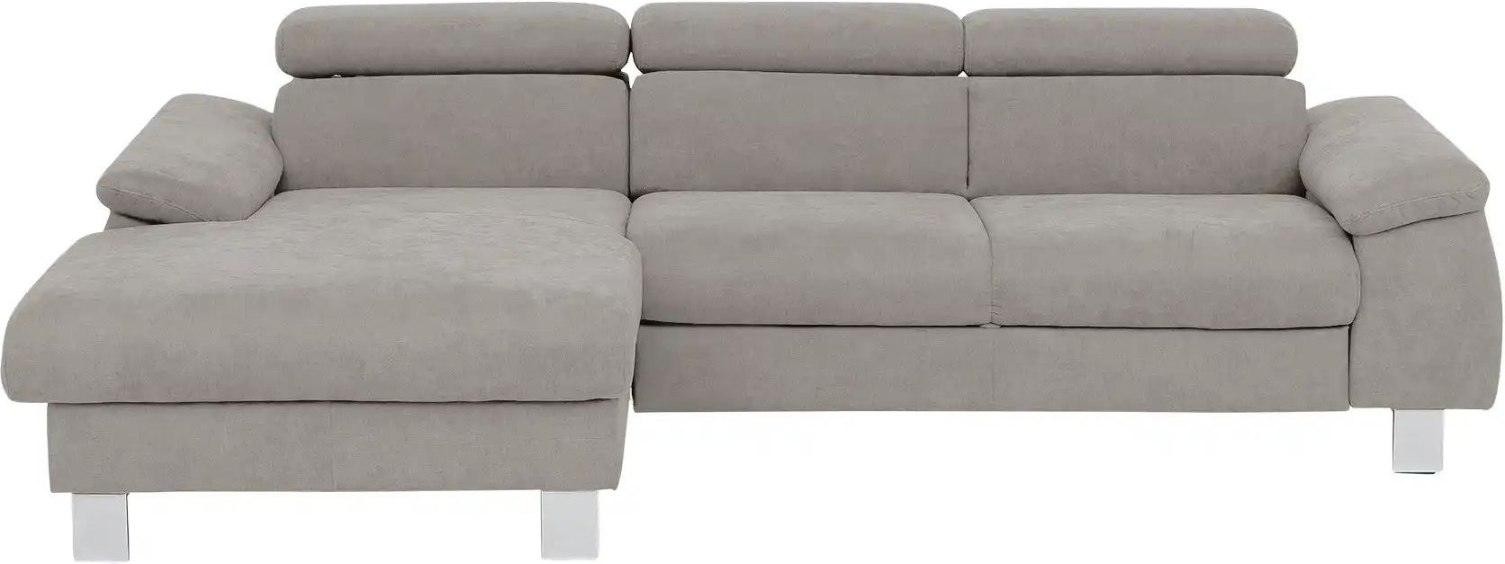 uno Ecksofa aus Velours Micky ¦ grau ¦ Maße (cm): B: 166 H: 72 T: 244.0 Polstermöbel > Sofas > Ecksofas - Höffner