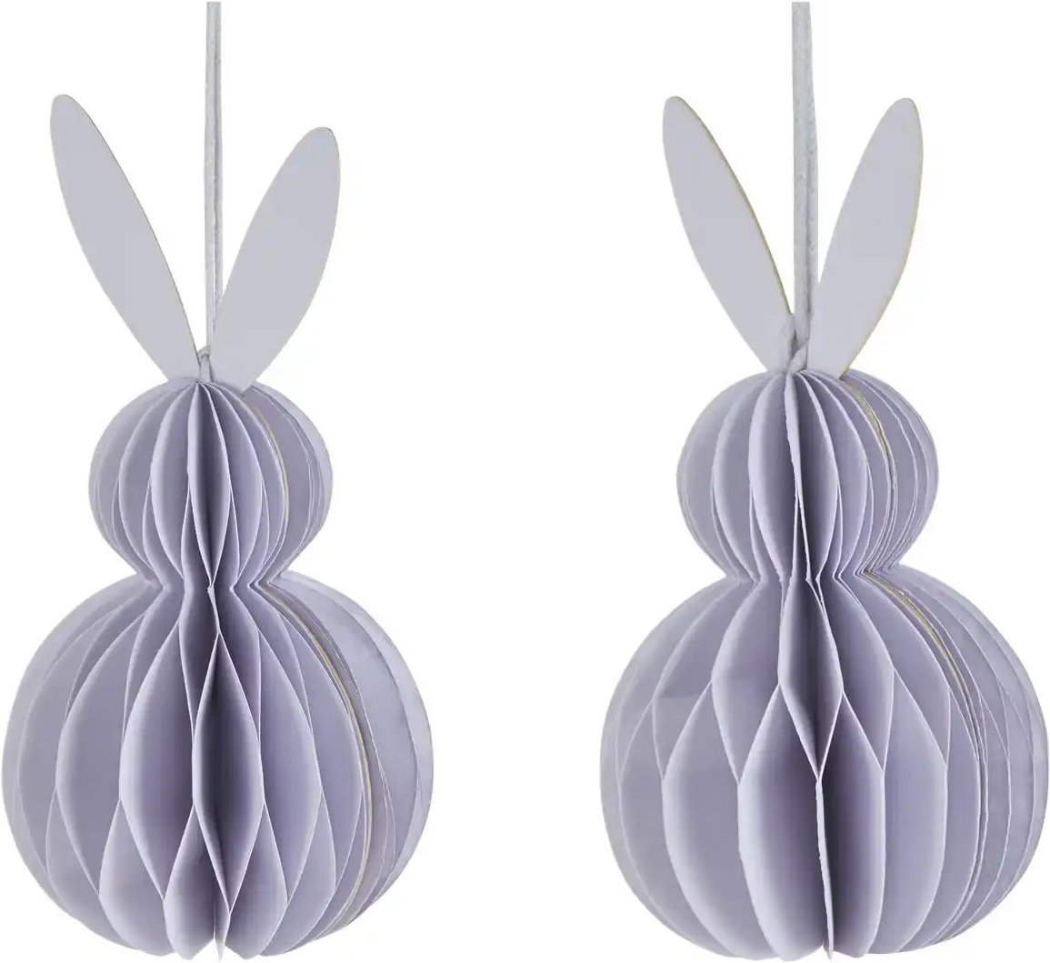 HOME STORY 2er Set Waben-Osterhase ¦ lila/violett ¦ Papier ¦ Maße (cm): H: 15 Oster-Artikel - Höffner