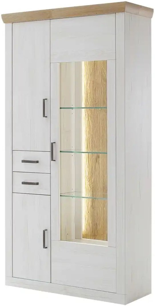 maison bleue Kombi-Vitrine Zara ¦ weiß ¦ Maße (cm): B: 106 H: 205 T: 40.0 Schränke > Vitrinen - Höffner