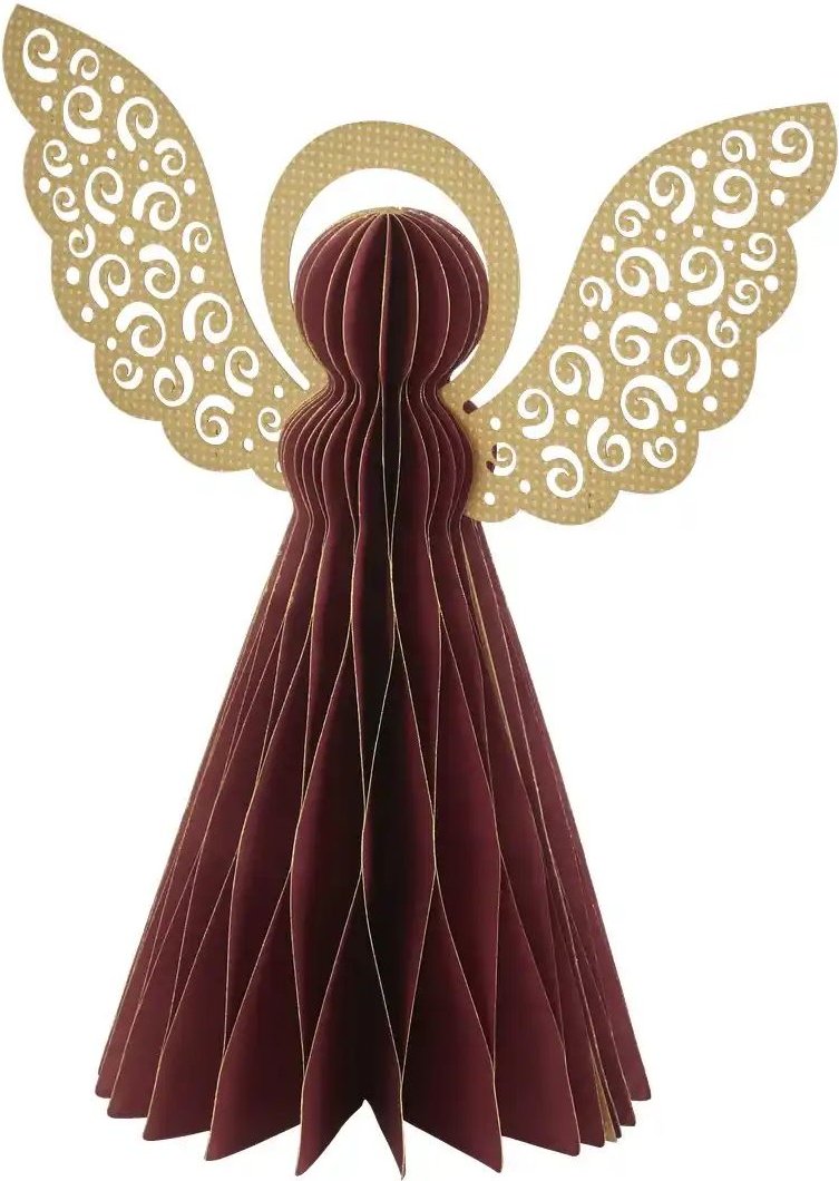 HOME STORY Waben-Engel ¦ rot ¦ Papier,MDF ¦ Maße (cm): H: 30 Ø: 41 Weihnachten - Höffner