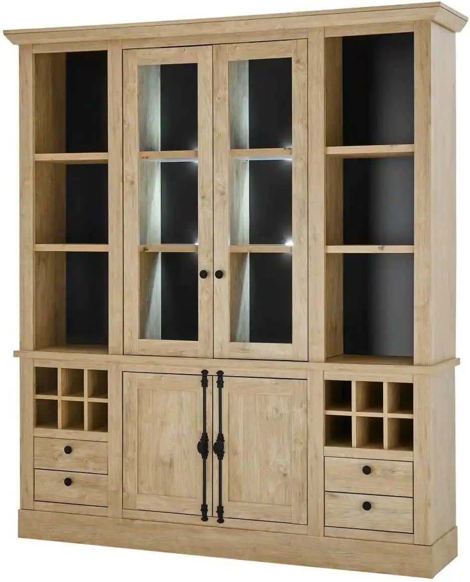 Vitrine Fehmarny ¦ holzfarben ¦ Maße (cm): B: 193 H: 214 T: 45.0 Schränke > Vitrinen - Höffner