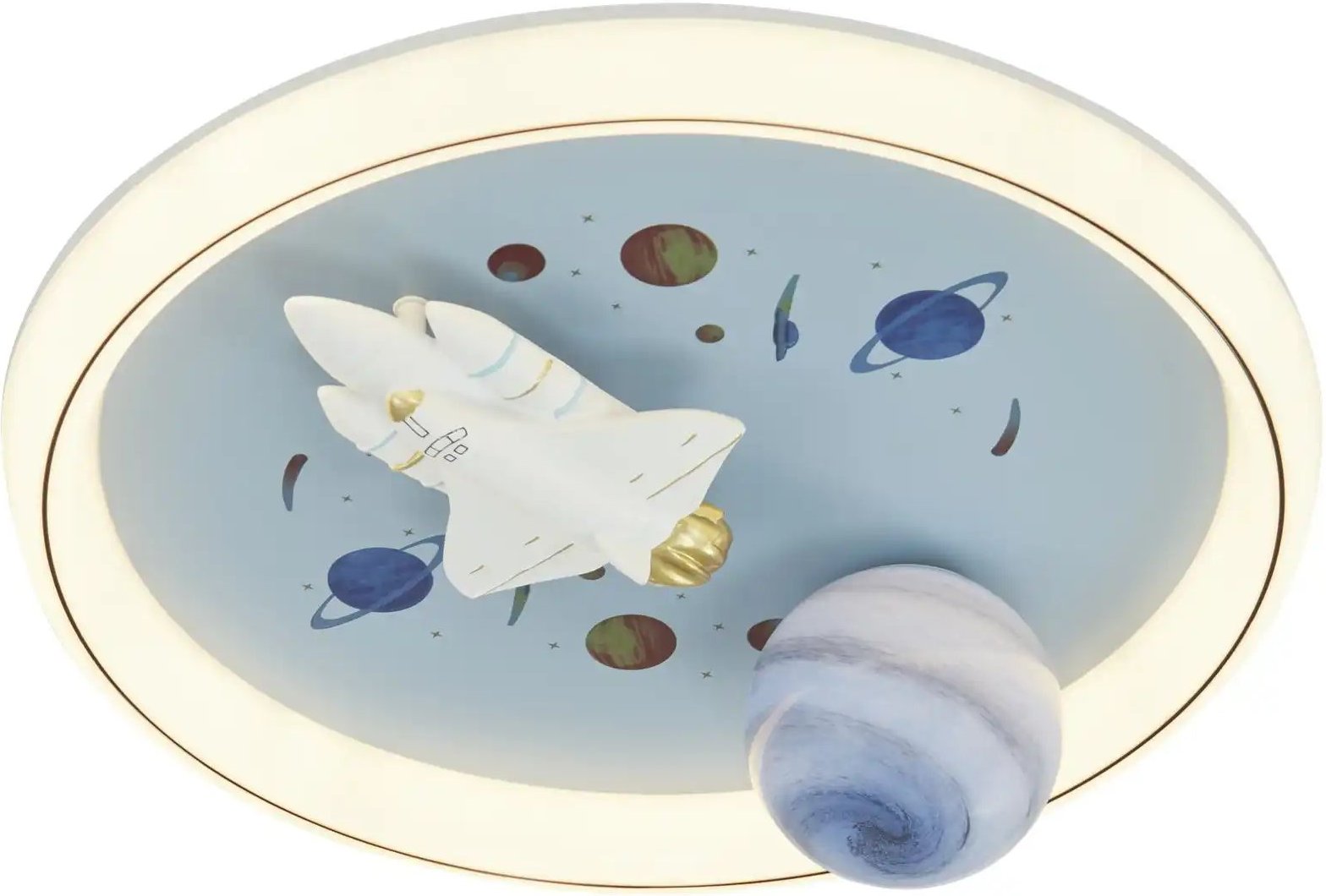 KHG Deckenleuchte ¦ blau ¦ Maße (cm): H: 6 Ø: 50 Lampen & Leuchten > Deckenleuchten - Höffner