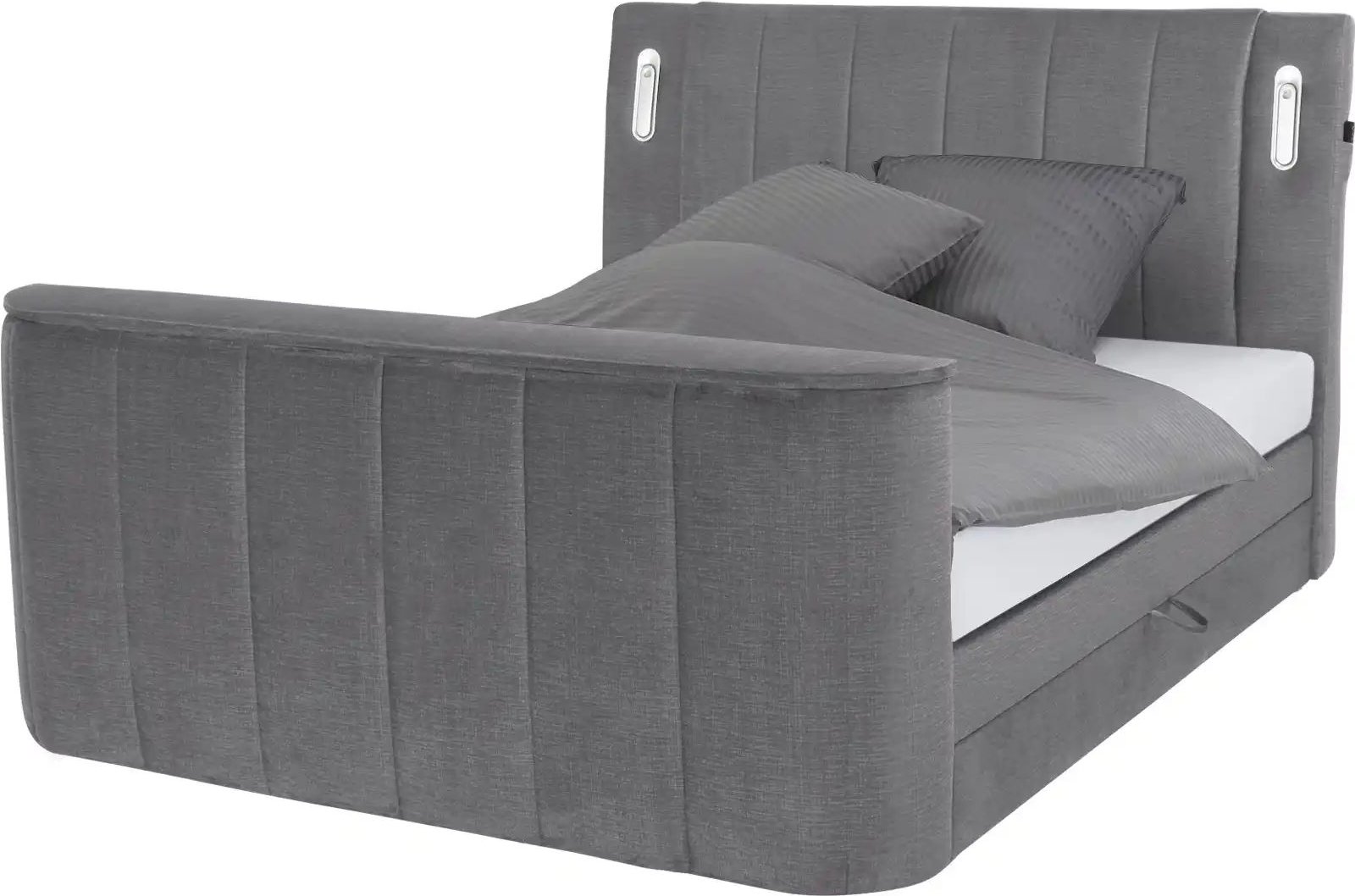 Boxspringbett Hertfordshire ¦ grau ¦ Maße (cm): B: 186 H: 126 Betten > Boxspringbetten - Höffner