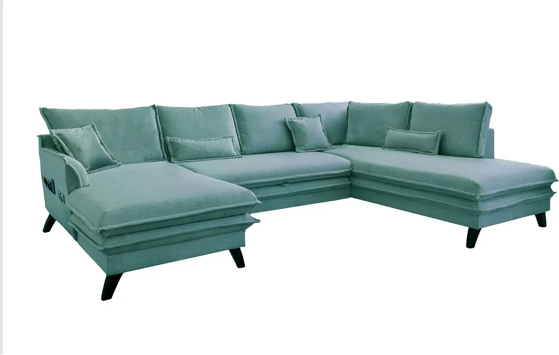 Miuform Wohnlandschaft mit Schlaffunktion Charming Charlie ¦ blau ¦ Maße (cm): B: 302 H: 90 Polstermöbel > Sofas > Wohnl...