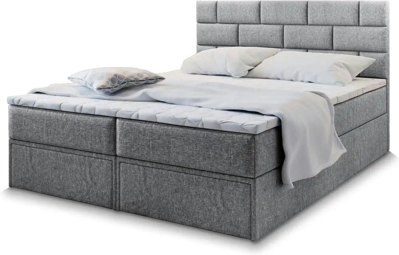 MASSENO Boxbett mit Bettkasten und 2 Schubladen Arinos ¦ grau ¦ Maße (cm): B: 140 H: 98 Betten > Polsterbetten - Höffner