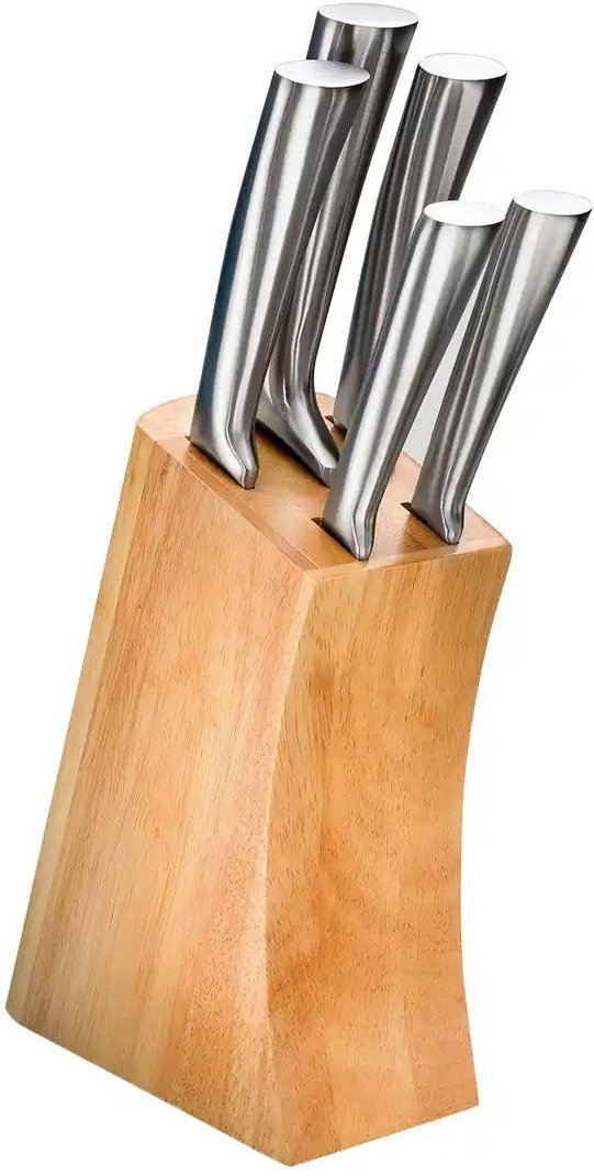 Justinus Messerblock 6-teilig New Steel Design ¦ holzfarben ¦ Holz Küchenzubehör & Helfer > Küchenhelfer - Höffner