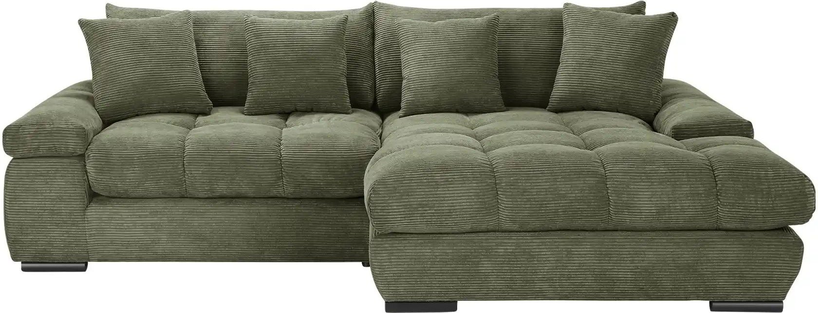 bobb Ecksofa mit trendigem Cordbezug Hella ¦ grün ¦ Maße (cm): B: 303 H: 96 T: 203.0 Polstermöbel > Sofas > 3-Sitzer - H...