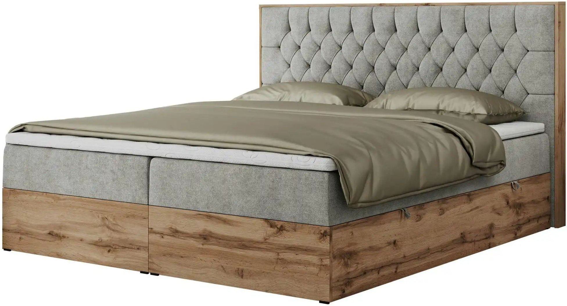 Boxbett mit Bettkasten Amore ¦ grau ¦ Maße (cm): B: 208 H: 115 Betten > Komfortbetten - Höffner