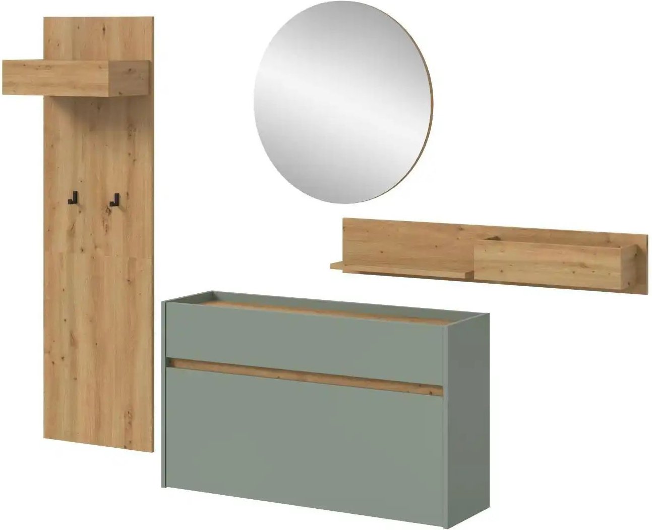 Garderobenkombination ¦ grün ¦ Maße (cm): B: 197 H: 205 Garderoben & Kleiderstangen > Garderobensysteme - Höffner